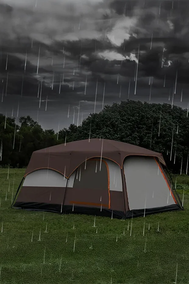 10 Kişilik 2 Odalı Geniş Dayanıklı Tenteli Kamp Çadırı 430x305x200